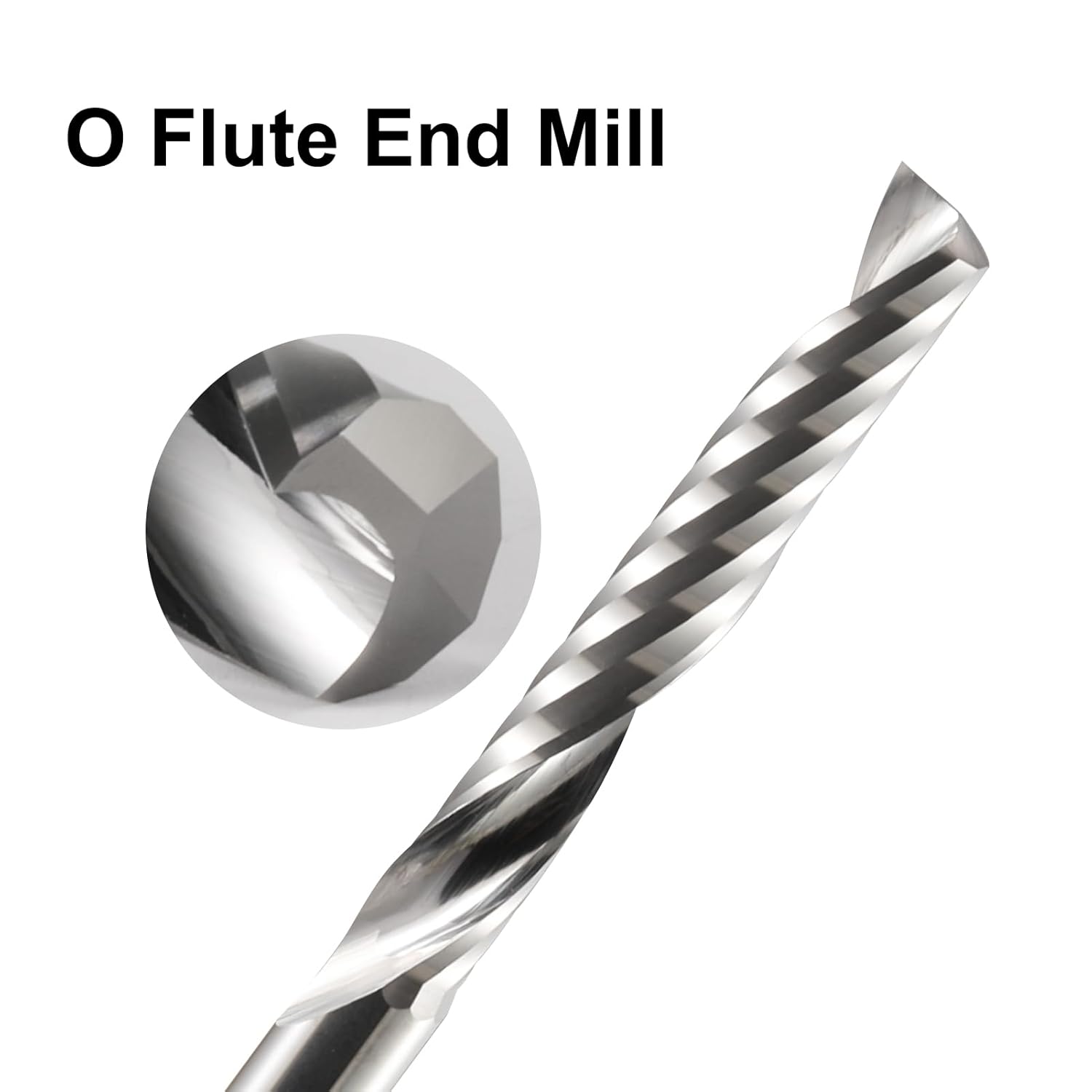 O Flute End Mill 1/8 Shank,1/16 Cutting Dia,12mm CEL, Carbide CNC Router Bit 1/8 Single Flute Up Cut&5PCS Tipped 90°Countersink Drill Bit with Adjustable Depth Stop Counterbore Router Drill Bit