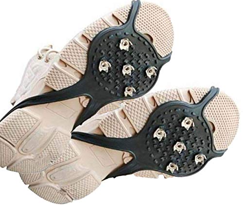 TOW Universal Non-Slip Gripper Spikes,Mountaineering & Ice Climbing Crampons， Ice & Snow Grips, Adult Kids Ice No Slip Snow Shoe Grips Cleats, Ice Grippers for Shoes and Boots - Thumbnail 2