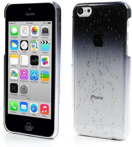 JUJEO Raindrop Gradient Anti Slip Hard Case for iPhone 5C - Non-Retail Packaging - Black