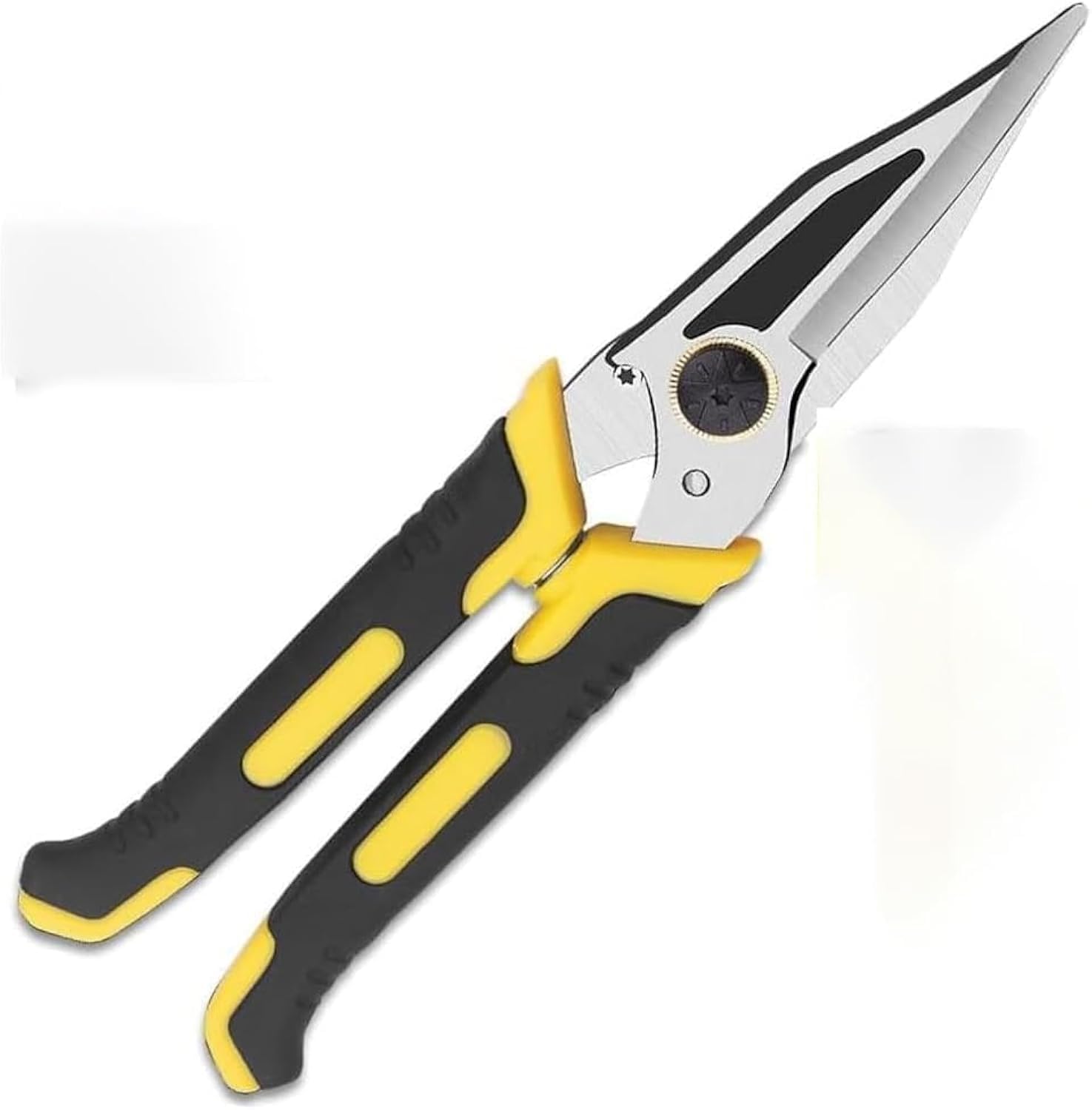 NALACAL Heavy Duty Scissors, Emergency Rescue Shears, Multifunction Shears for Cutting Cable Wires, Cardboard, Vinyl Siding, Straight Snips, Stainless Steel Scissors Pliers, for Outdoor Camping Rescue