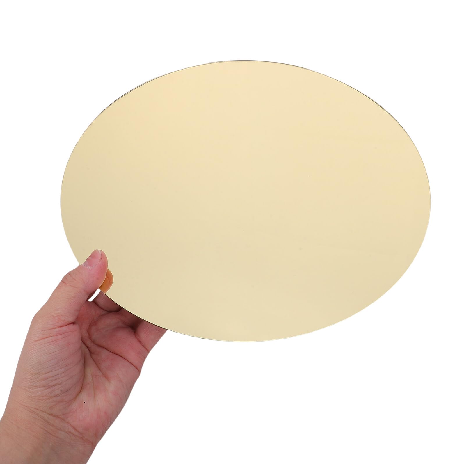 BESTonZON Vassoio Centrotavola Rotondo in Acrilico Oro 25 Cm Specchio Autoadesivo, Set 4 Pezzi per Decorazione Tavolo Matrimonio, Festa e Soggiorno, Porta Candele e Specchio