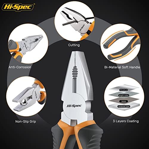 Hi-Spec 38pc Yellow Household Tool Kit Set. Starters Basic DIY Hand Tools for Home, Office & College