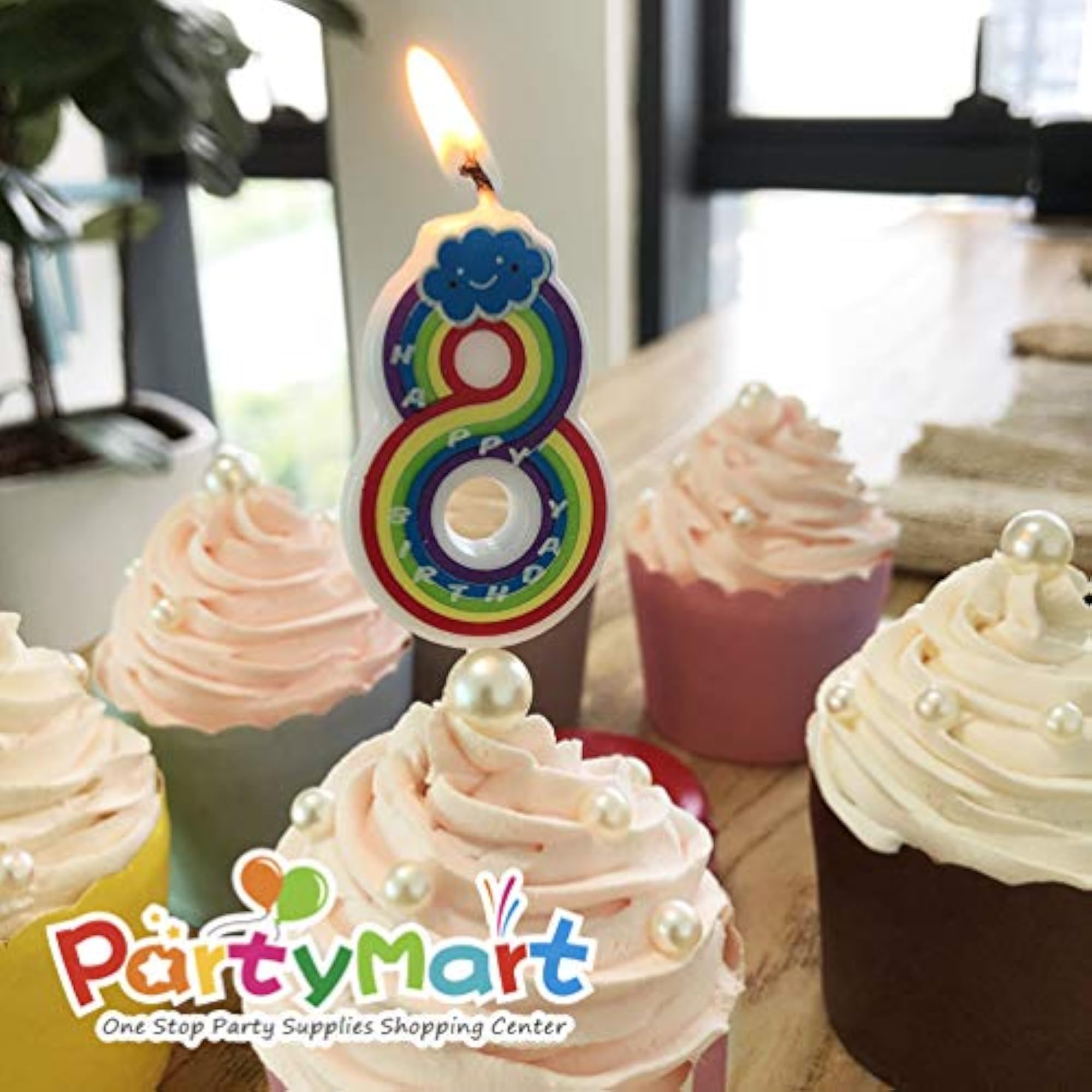 Number 8 Candle, Rainbow Number 8