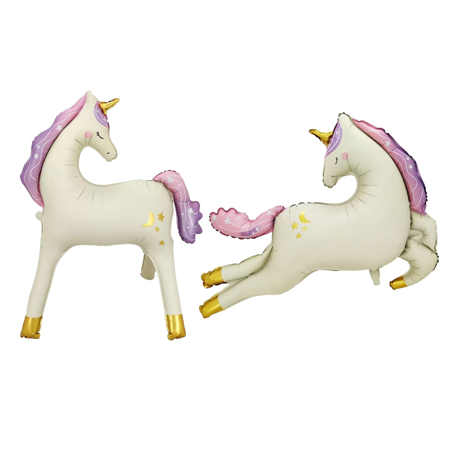 RNSKFG 2 Pieces Of Three-Dimensional Rainbow Horse Balloons, Cute Cartoon Balloons, Children'S Inflatable Toys, Birthday Party Balloons, Outdoor Photo Props.