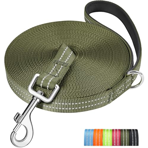 X XBEN Guinzaglio Addestramento per Cani Resistente e Leggero, Lunghina per Cane 20 Metri, Guinzaglio per Cani Con Impugnatura Comfort e fibbia a D, per Tutti i Cani per Allenamento, Corsa