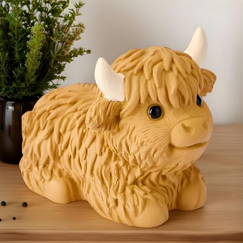 Figurine de vache des Highlands idée cadeau déco originale pour étagère - 4
