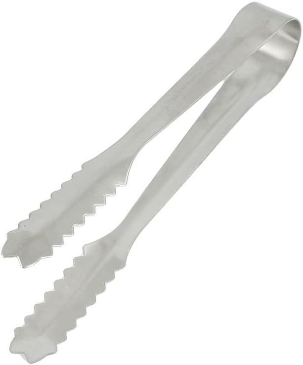 Stainless Steel Ice Tong Clamp 6 Inch Silver Tone Tongs (Multiple Colors)