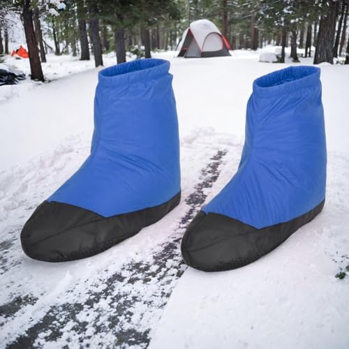Duck Down Booties for Winter Camping and Cycling Insulated Slippers Waterproof Windproof 20D 400T Nylon with Storage Bag 6