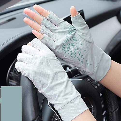 Rekaf Sonnencreme Handschuhe weibliche elastische Eisseide ultradünn schnell trocknender halber Finger fingerloser Handschuh im Freien anti-ultraviolett Fahren Sport Fitness Klettern Bergklettern im F Cover