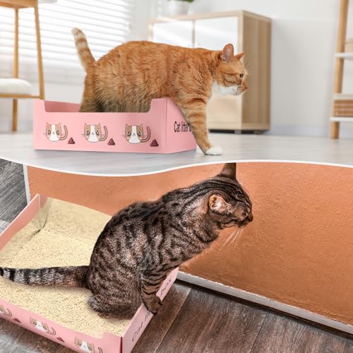 Paquete de 10 areneros desechables para gatos, tamaño mediano miniatura 6