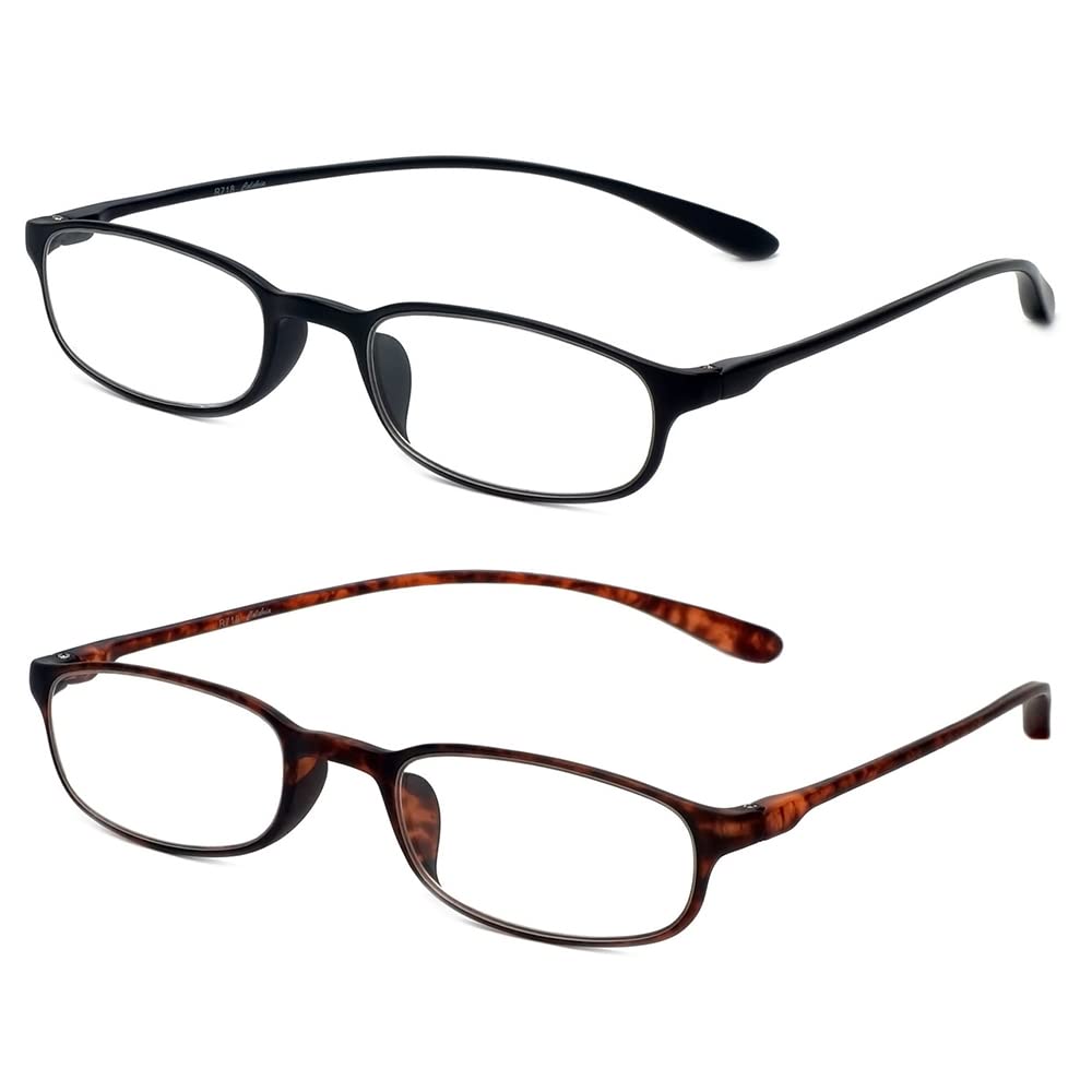 Calabria 718 Flexie Oval Reading Glasses Men/Women Bendable Single Power Readers Flexible Lightweight Durable TR 90 Frame