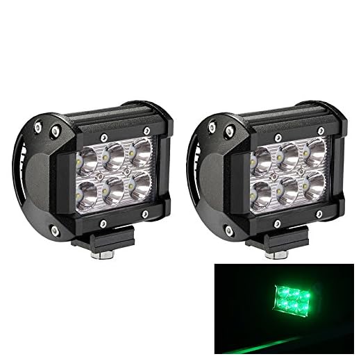 2 Pcs Green 4 Inch 18W CREE LED Work Lights fog lights