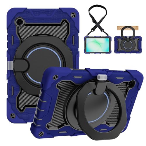 Coque Samsung Galaxy Tab A9 antichoc rotative 360 avec bandoulière