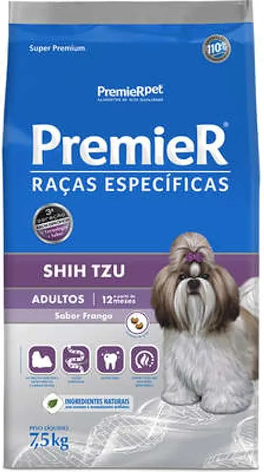 Ração Premier Shih Tzu Raças Específicas para Cães Adultos - 7,5kg Premier Pet