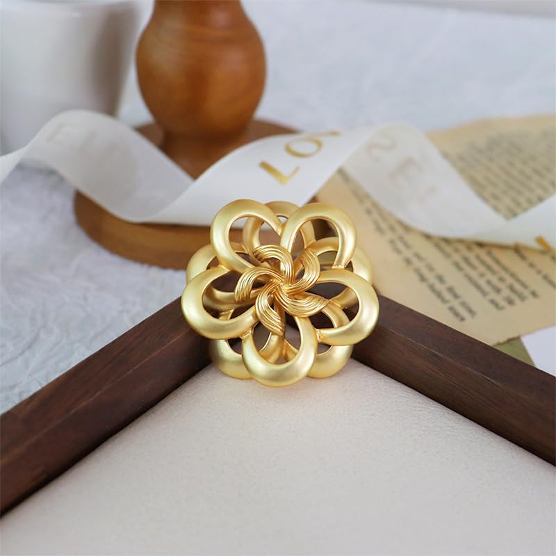 Gold Bow Brooch Pins for Women Ladies Yellow Flower Bow Broach Collar Suit Dress Clothing Accessories Birthday Holiday Fashion Jewelry Gifts2