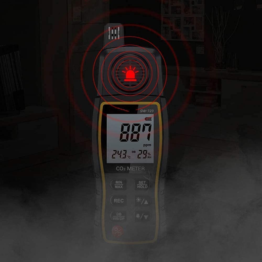 Medidor de CO2 preciso Detector de Gas de CO2 - Analizador portátil de medidor de Gas de CO2, Probador de Calidad del Aire para detección de Interiores y Exteriores Duradero