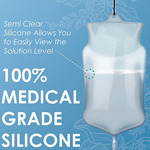 Foret Premium Enema Kit Non-Toxic Silicone Tip, Bag & Eco Detox Gift | Most Comfortable Colon Cleanse | Gerson Therapy Colonics Recommended | Bpa & Phthalates Free |Clamp| Easy Instructions | Slim Tip #TOP3