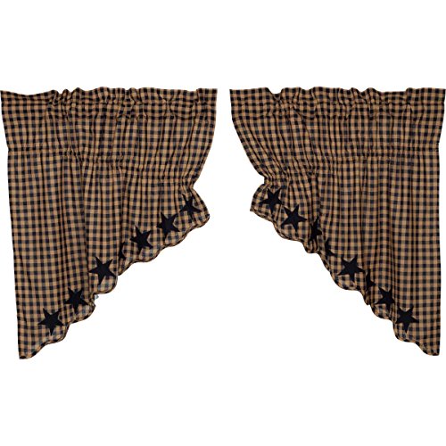 VHC-Brands-Navy-Star-Scalloped-Kitchen-Window-Curtains-Prairie-Swag-Set-of-2-36x36x18 VHC Brands Navy Star Scalloped Kitchen Window Curtains Prairie Swag Set of 2 36x36x18