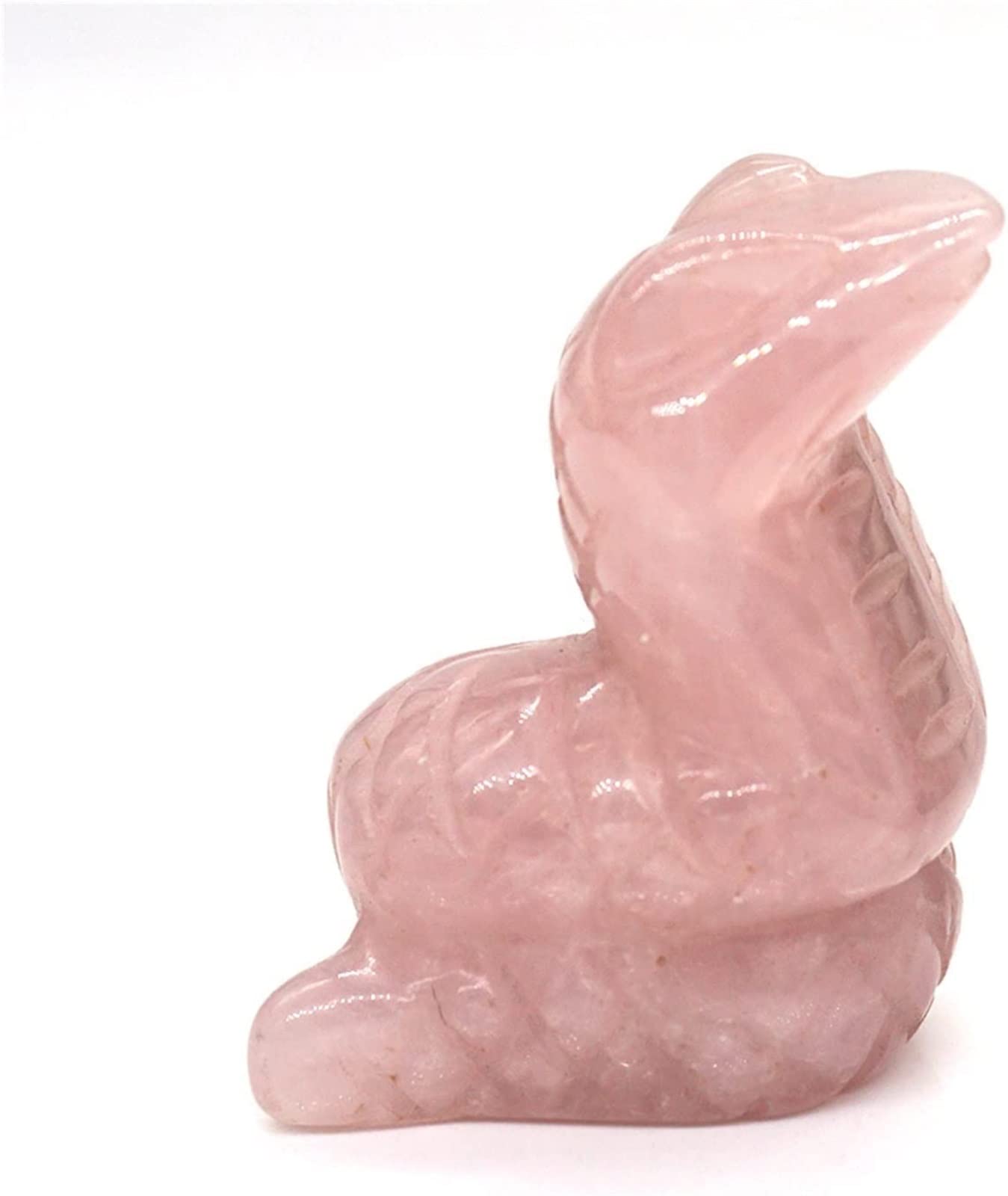 Statue de loup en quartz rose et améthyste de 1,5 pouce pour lithothérapie et feng shui