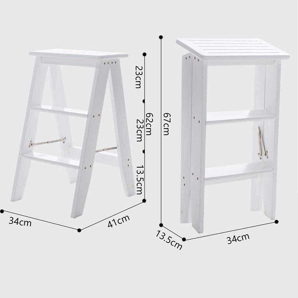 OKUOKA Chair Adult Household Folding Ladder Stool, 3-Step Ladder Seat, Shoe Rack, Flower Rack, Kitchen Indoor Ascend Seat,Step Stool with Handle Step Stool (Color : C)