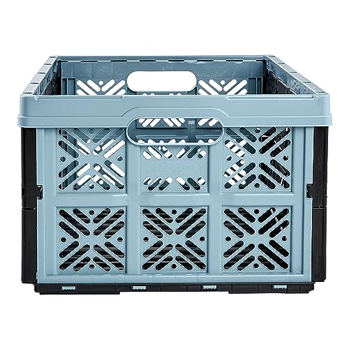 keeeper Stabile Klappbox Ida, Stabiler Kunststoff (PP), 48 x 35 x 23 cm, 32 l, Nordic Blue