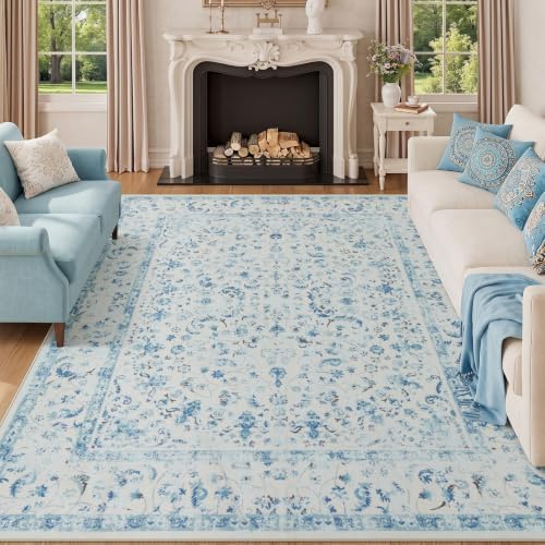 Joydeco Persian Washable Vintage 5x7 Area Rugs for Living Room, B...