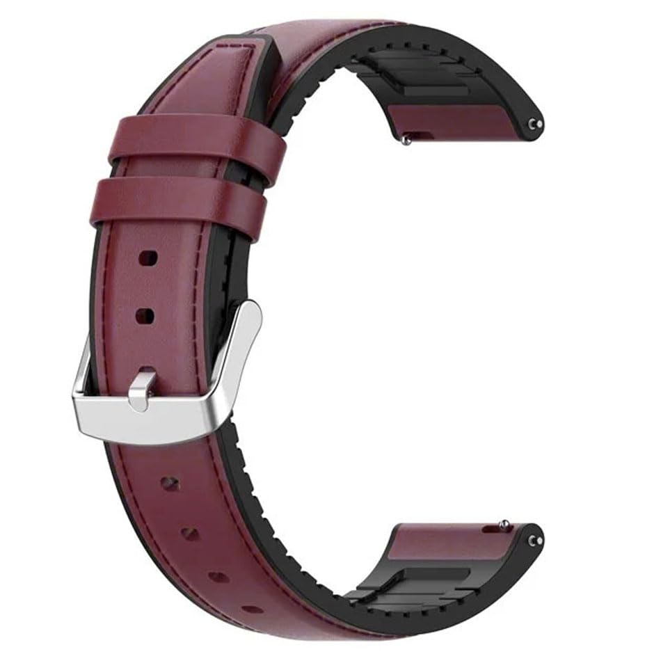 Image of AONES 20mm Watch Strap Leather Silicone Belt Compatible for Timex Analog Twhg03Smu26 Smartwatch Hook Band