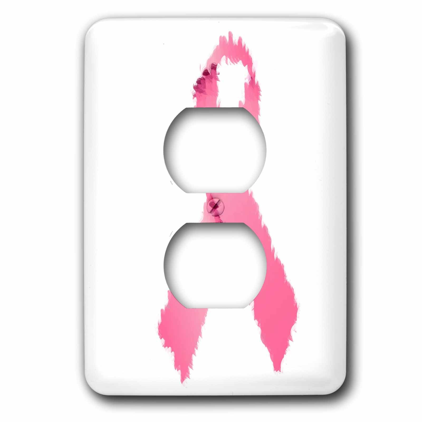 Ruban Peint Rose Art plaque 2 prises de courant pour double prise murale
