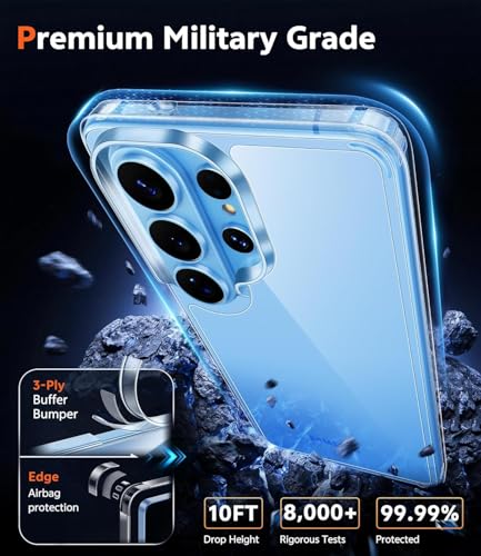 Image of ClearShield Transparent Back Cover for Samsung Galaxy S26 Ultra 5G, Hybrid PC & TPU Shockproof Design, 360 Degree Protection Crystal Clear Case, Anti-Scratch Armor Mobile Phone Cover