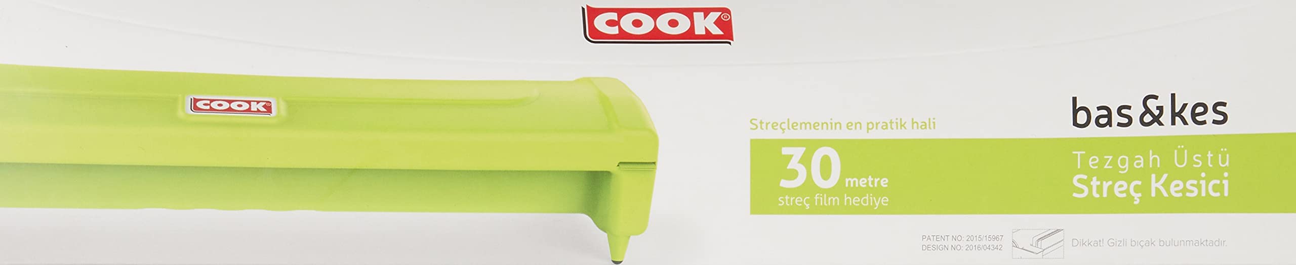 Cook Bas&Kes Streç Film Kesme Aparatı, 30 cm x 30 m, Yeşil
