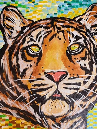Peinture sur toile de tigre peinte à la main pour décoration murale de salon et bureau