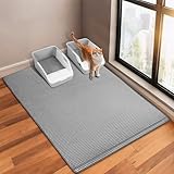 GRELY Cat Litter Mat,XL47''X 28'' Extra Large Litter Trapping Mat,Kitty Litter Box Mat,Double Layer Cats Rug for Pet, Litterbox Mats for Floor,Waterproof Urine Proof,Non-Slip