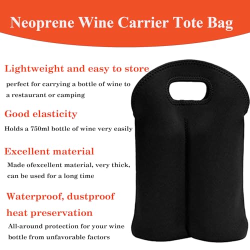 image for Generic 2 Bottle Wine Carrier Tote Bag for 750ML Wine Bottles, Neopren