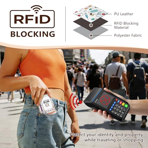 Image of GIANCOMICS Slim Wallet Credit Card Holder Women, Nurse Rfid Blocking Small Card Case, Keychain Thin Pocket Curved Zipper Wallet, Travel Card Holder PU Leather ID Window, Ladies Female Gifts