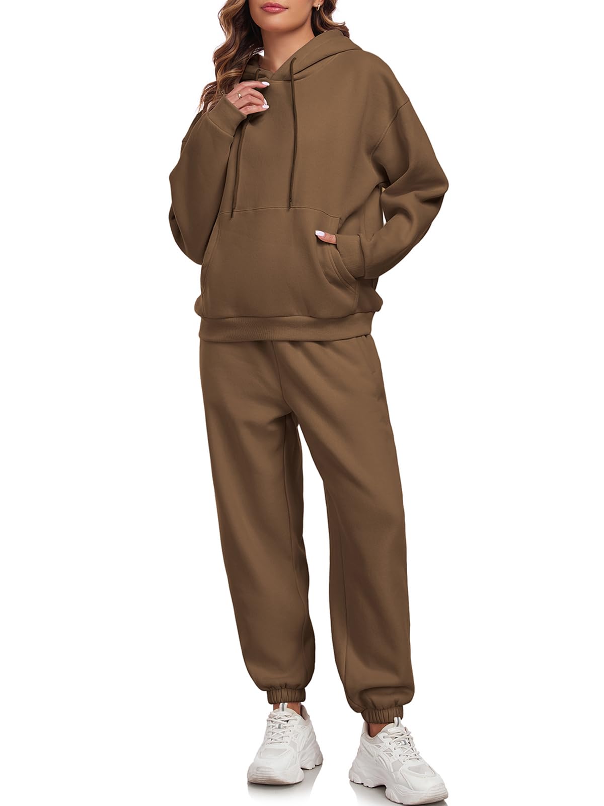 HOTIAN Womens Piece Outfits Sweatsuit Oversized Hoodie Sweatshirt and  Joggers Sweatpants Sets Tracksuit