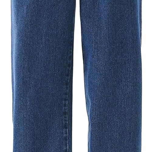 Men's Drawstring Elastic Waist Jean Regular Fit Lightweight Denim Pants Loose Straight with Pockets Men Jeans4