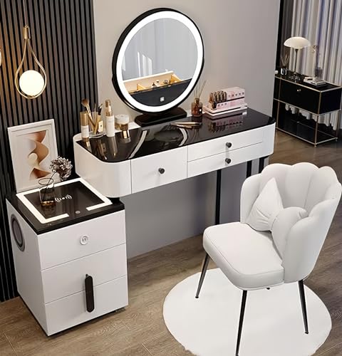 Juego de vani LED con espejo iluminado y mesa de maquillaje de 3 Der Sto Sto para mujer, decoración perfecta para el dormitorio y estadística funcional