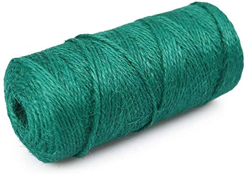 Image of KINGLAKE Natural Jute Twine - 328 Feet, Arts & Crafts, Christmas, Durable Packing String, Green