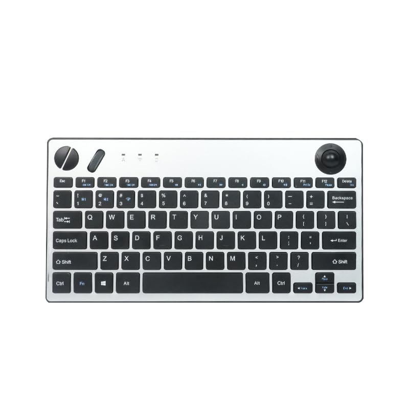 JOMAA Clavier à boule de commande sans fil à 78 touches, Bluetooth 5.0 et 2,4 G avec boule de commande de 19 mm pour Windows, Mac, iOS, Android, ordinateur,...