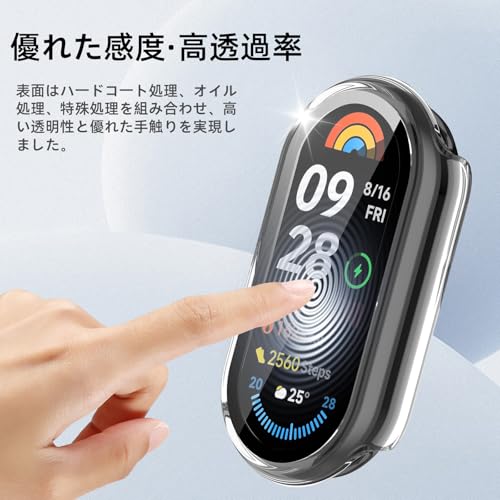 Image of For Xiaomi Smart Band 9 Protective Case, Lightweight, PC + Tempered Glass Cover, 9H Hardness, Easy Installation, All-in-One Protection, Anti-Scratch, Shockproof, HD High Transmittance