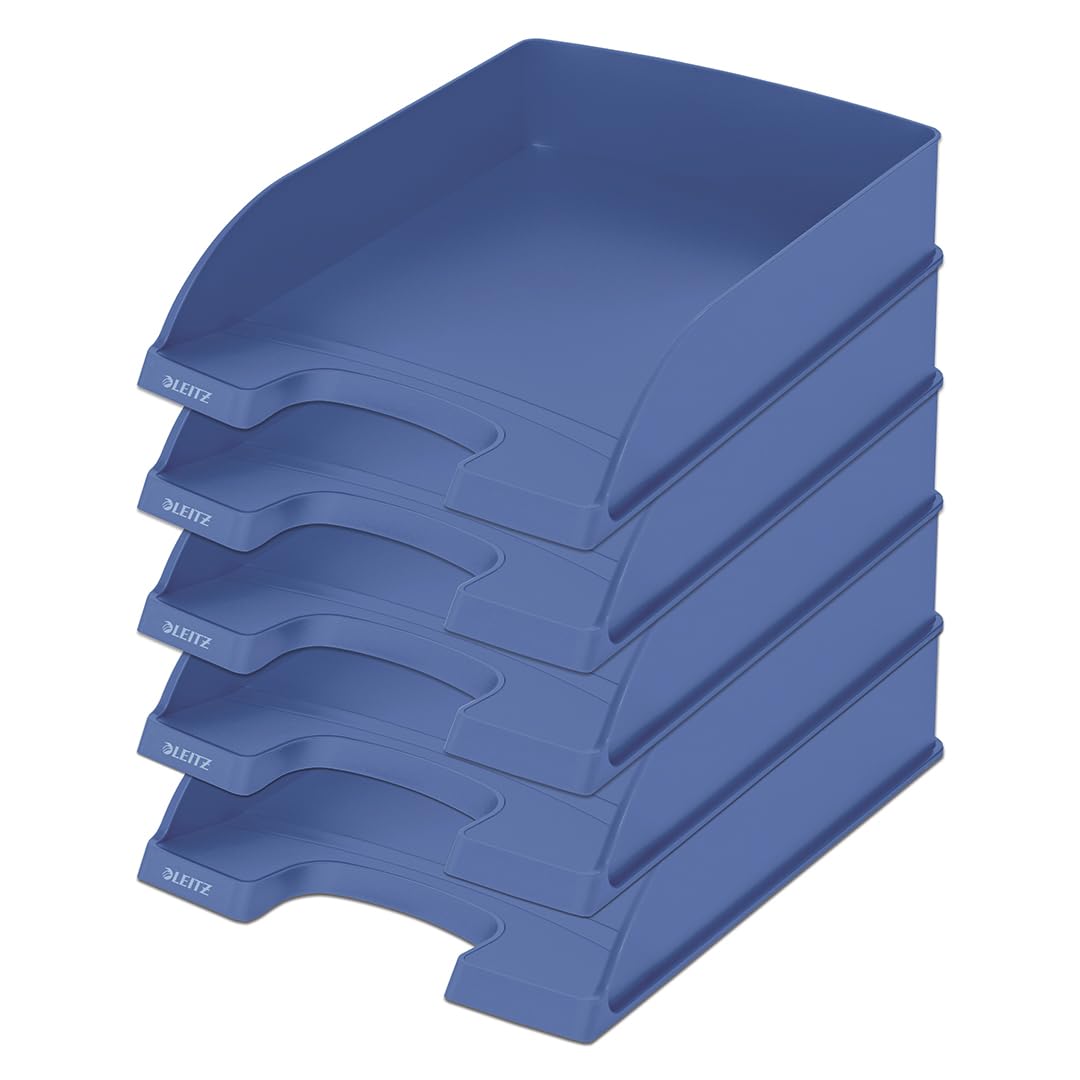 Leitz Letter Tray, A4, 100% Recyclable, Blue Angel Certified, Recycle Range, Blue, 52275030