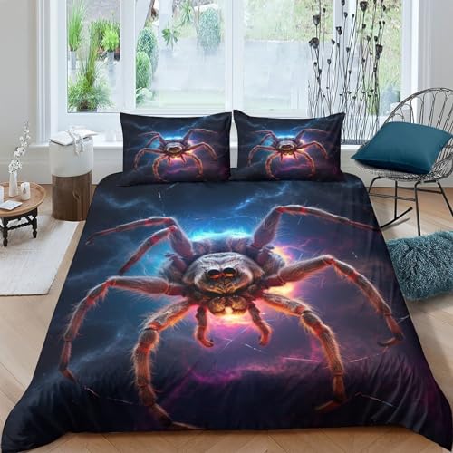 Ensemble housse de couette araignée imprimée en 3D microfibre king 220x240cm - 2