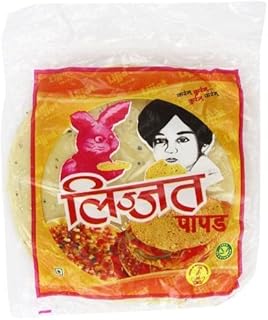 Lijjat Pappadum Black Pepper Flavour - 200g (Pack of 3)