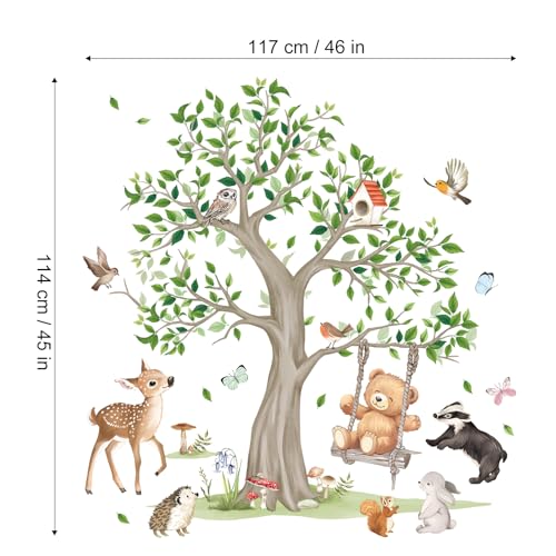 Vinilos decorativos de animales y árbol forestal grandes miniatura 5