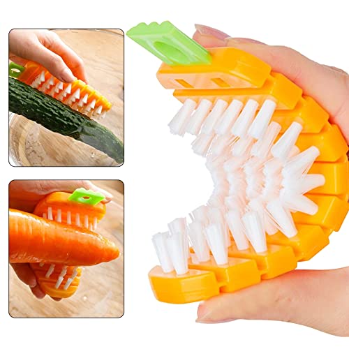 6 Piece Vegetable Brush Fruit Vegetable Brush, Plastic Veggie Brushes Fruit Scrubber With Flexible Bristles, Home Fruit Brush Fruit Vegetable Cleaning Brush For Fruits, Potatoes, Carrots, Corn #TOP2