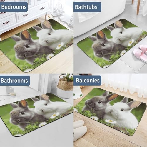Tapis absorbant lapins mignons 60x40 cm pour entrée