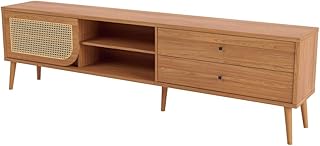 Rack Tela 220cm para TV até 60" com 2 Gavetas e 1 Porta de Correr Dalla Costa - Freijó