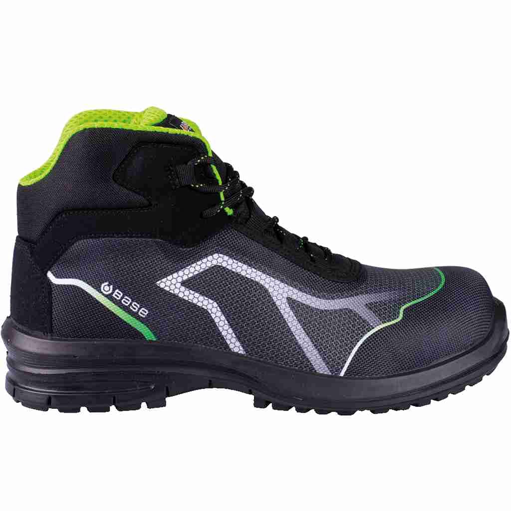Base Protection B0979 Safety Shoe Black/Green, 43