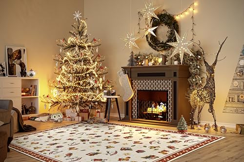Villeroy & Boch Design Teppich Nostalgic - Toy's Delight - Christbaum Decke, Weihnachten Tannenbaum & Weihnachtsbaum für Wohnzimmer, Schlafzimmer, Esszimmer, Flur - Rot Multifarben, 160x230 cm Villeroy & Boch Design Teppich Nostalgic - Toy's Delight - Christbaum Decke, Weihnachten Tannenbaum & Weihnachtsbaum für Wohnzimmer, Schlafzimmer, Esszimmer, Flur - Rot Multifarben, 160x230 cm