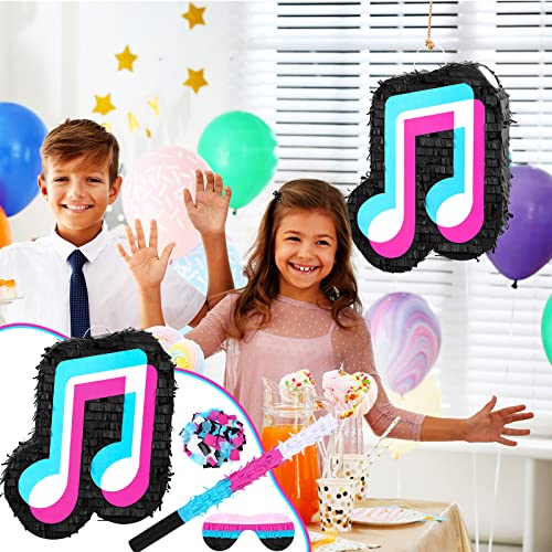 Sosation Small Music Party Piñata Birthday Party Decorations Dj Short Video Party Social Media Theme Party Baby Shower With Wooden Stick Paper Blindfold Confetti Set For Boys Girls Adults thumb #2